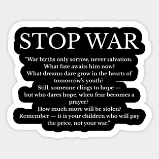 Anti-War no-war Sticker